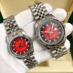 Clone Rolex Datejust Lover Watch Stainless Steel D-Red Dial